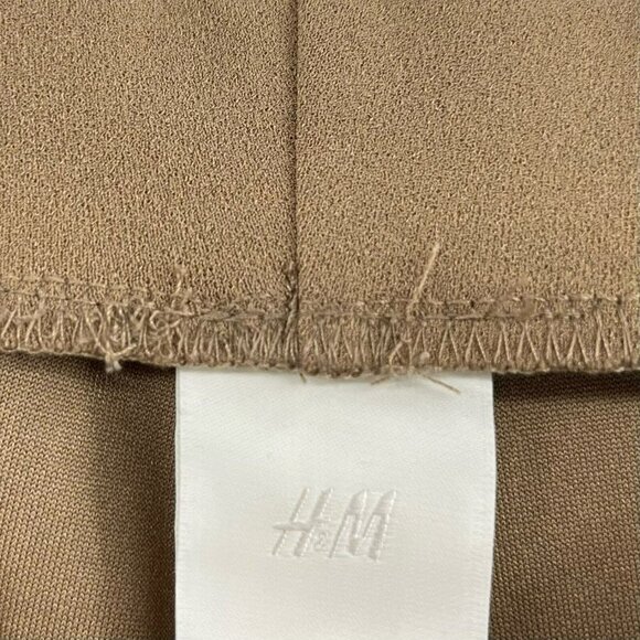 H&M Bell Bottom Pants Women's Sz S Brown Seamless Slim Fit Flare Leg Stretch - Picture 10 of 13